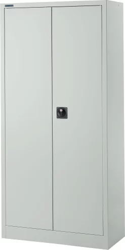 Schäfer Shop Pure Universalschrank, Recycelter Stahl, 4 Böden, 5 OH, Abschließbar, B 800 X T 400 X H 1935 Mm, Lichtgrau RAL 7035