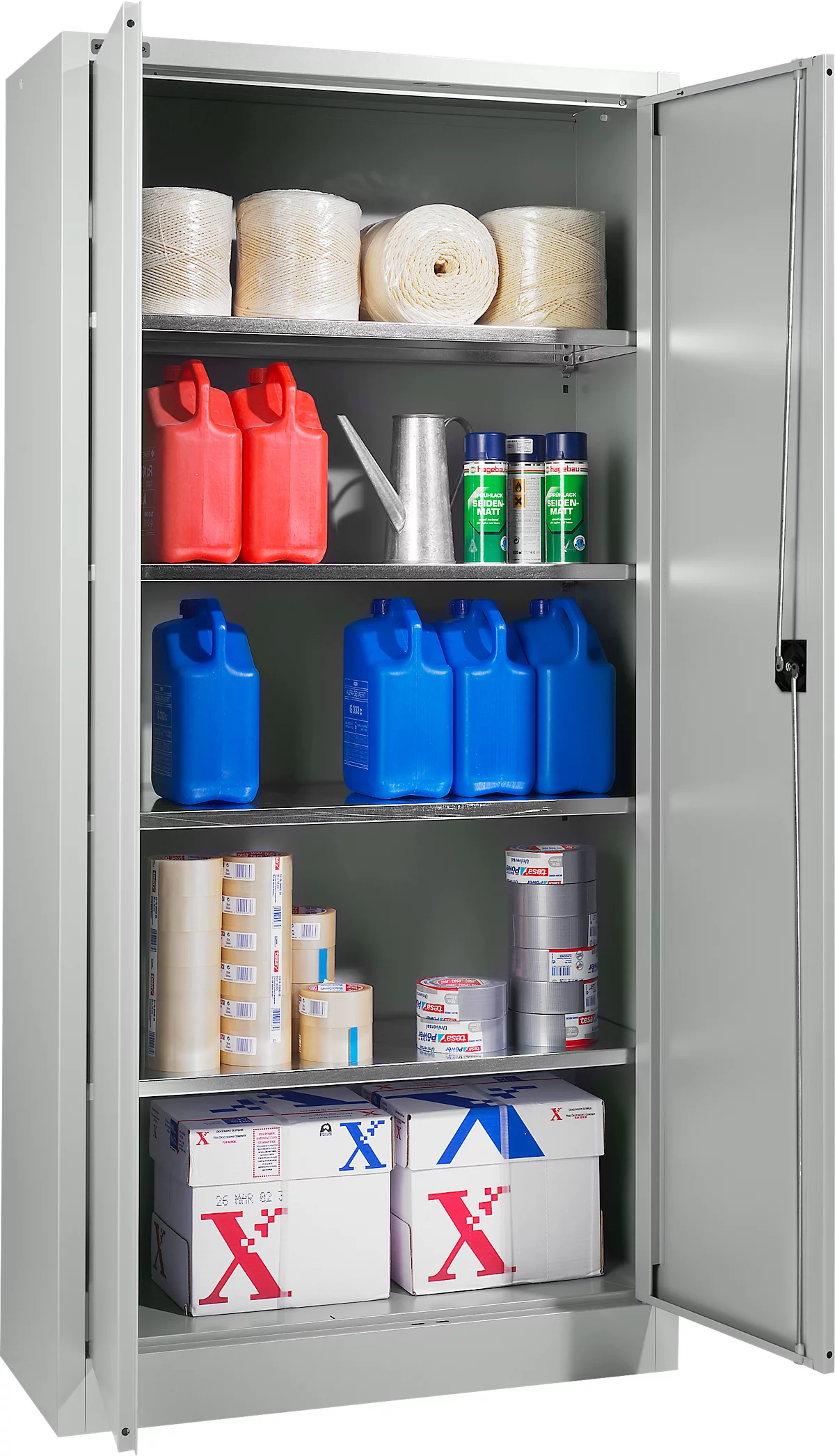 Schäfer Shop Pure Universalschrank, Recycelter Stahl, 4 Böden, 5 OH, Abschließbar, B 800 X T 400 X H 1935 Mm, Lichtgrau RAL 7035 2 Schäfer Shop Pure Universalschrank, Recycelter Stahl, 4 Böden, 5 OH, Abschließbar, B 800 X T 400 X H 1935 Mm, Lichtgrau RAL 7035 – Bild 2