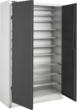 Schäfer Shop Select Magazinschrank, 10 Fachböden, Ohne Ausstattung, B 1200 X T 500 X H 1935 Mm, Stahl, Lichtgrau/anthrazitgrau -Lager und Betriebslager schaefer shop select magazinschrank 10 fachboeden ohne ausstattung b 1200 x t 500 x h 1935 mm stahl lichtgrau anthrazitgrau img SI 403165 B cut A5