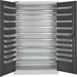 Schäfer Shop Select Magazinschrank, 10 Fachböden, Ohne Ausstattung, B 1200 X T 500 X H 1935 Mm, Stahl, Lichtgrau/anthrazitgrau