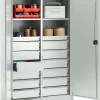 Schäfer Shop Select Materialschrank MS 2512, Mit 14 Schubladen, B 1200 X T 500 X H 1935 Mm, Feinblech, Lichtgrau