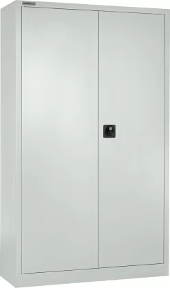 Schäfer Shop Select Materialschrank MSI 2409, Mit Lochrasterwänden Auf Halber Höhe, Bis 50 Kg/Fachboden, B 950 X T 400 X H 1935 Mm, Lichtgrau/lichtgrau