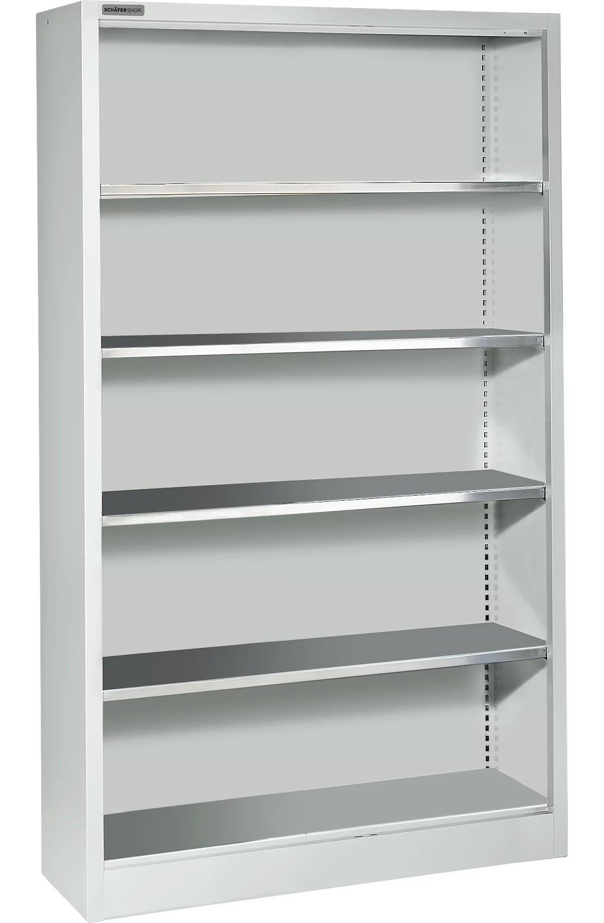 Schäfer Shop Select Regal AS 2409, Mit 4 Höhenverstellbaren Fachböden, B 950 X T 400 X H 1935 Mm, Stahlblech, Lichtgrau 1 Schäfer Shop Select Regal AS 2409, Mit 4 Höhenverstellbaren Fachböden, B 950 X T 400 X H 1935 Mm, Stahlblech, Lichtgrau