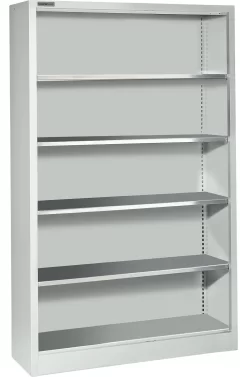 Schäfer Shop Select Regal AS 2412, Mit 4 Höhenverstellbaren Fachböden, B 1200 X T 400 X H 1935 Mm, Stahlblech, Lichtgrau