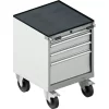 Schäfer Shop Select Schubladenschrank Mit Rollen WSK 18-27, 4 Schübe, Bis 75 Kg, B 411 X T 572 X H 770 Mm, Lichtgrau/lichtgrau