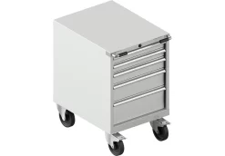 Schäfer Shop Select Schubladenschrank Mit Rollen WSK 27-36, 5 Schübe, Bis 75 Kg, B 564 X T 725 X H 920 Mm, Lichtgrau/lichtgrau