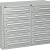 Schäfer Shop Select Schubladenschrank SF 120, 12 Schübe Mit Etikettenschildern, Abschließbar, B 1055 X T 500 X H 723 Mm, Lichtgrau RAL 7035/lichtgrau RAL 7035