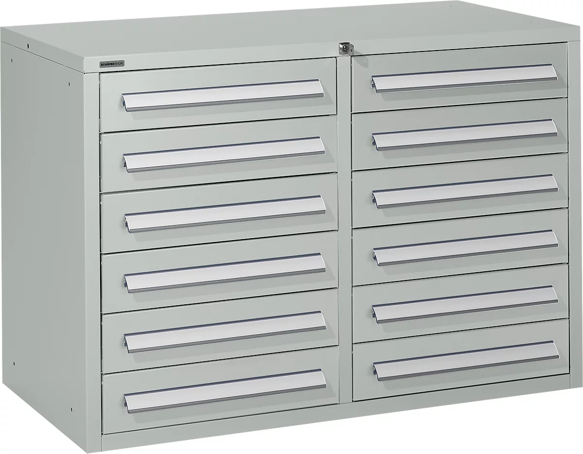 Schäfer Shop Select Schubladenschrank SF 120, 12 Schübe Mit Etikettenschildern, Abschließbar, B 1055 X T 500 X H 723 Mm, Lichtgrau RAL 7035/lichtgrau RAL 7035 1 Schäfer Shop Select Schubladenschrank SF 120, 12 Schübe Mit Etikettenschildern, Abschließbar, B 1055 X T 500 X H 723 Mm, Lichtgrau RAL 7035/lichtgrau RAL 7035