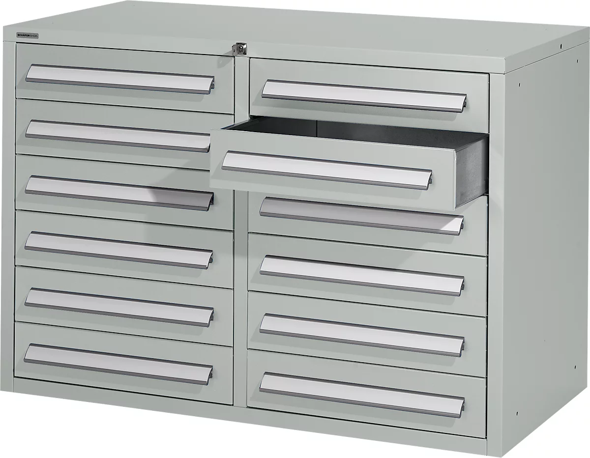 Schäfer Shop Select Schubladenschrank SF 120, 12 Schübe Mit Etikettenschildern, Abschließbar, B 1055 X T 500 X H 723 Mm, Lichtgrau RAL 7035/lichtgrau RAL 7035 2 Schäfer Shop Select Schubladenschrank SF 120, 12 Schübe Mit Etikettenschildern, Abschließbar, B 1055 X T 500 X H 723 Mm, Lichtgrau RAL 7035/lichtgrau RAL 7035 – Bild 2