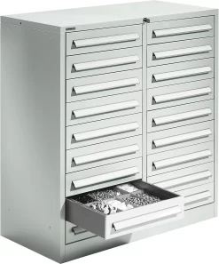 Schäfer Shop Select Schubladenschrank SF 180, 18 Schübe, Lichtgrau RAL 7035 Lichtgrau RAL 7035