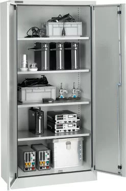 Schäfer Shop Select Schutzschrank Nach IP 54, 4 Böden, B 950 X T 500 X H 1935 Mm, Weißaluminium RAL 9006