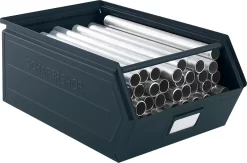 Schäfer Shop Select Sichtlagerkasten, Mit Tragestab, L 524 X B 307 X H 201 Mm, 26 L, 120 Kg, Stahl, RAL 5008 (graublau) -Lager und Betriebslager schaefer shop select sichtlagerkasten mit tragestab l 524 x b 307 x h 201 mm 26 l 120 kg stahl ral 5008 graublau img SI 883341 C cut