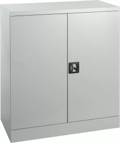 Schäfer Shop Select Stahlschrank, 2 OH, 2 Höhenverstellbare Einlegeböden, Drehzylinderschloss, B 916 X T 422 X H 1000 Mm, Lichtgrau RAL 7035/lichtgrau RAL 7035