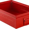 Schäfer Shop Select Stapelbox, 16 L, 100 Kg, L 478 X B 307 X H 120 Mm, Stahl, RAL 3000 (feuerrot)