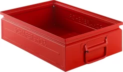 Schäfer Shop Select Stapelbox, 16 L, 100 Kg, L 478 X B 307 X H 120 Mm, Stahl, RAL 3000 (feuerrot)