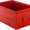 Schäfer Shop Select Stapelbox, 25 L, 120 Kg, L 478 X B 307 X H 200 Mm, Stahl, RAL 3000 (feuerrot)