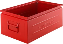 Schäfer Shop Select Stapelbox, 29,5 L, 50 Kg, L 527 X B 308 X H 200 Mm, Stahl, RAL 3000 (feuerrot)