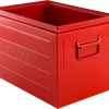 Schäfer Shop Select Stapelbox, 40 L, 150 Kg, L 480 X B 308 X H 301 Mm, Stahl, RAL 3000 (feuerrot)
