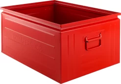 Schäfer Shop Select Stapelbox, 83 L, 250 Kg, L 658 X B 459 X H 300 Mm, Stahl, RAL 3000 (feuerrot)