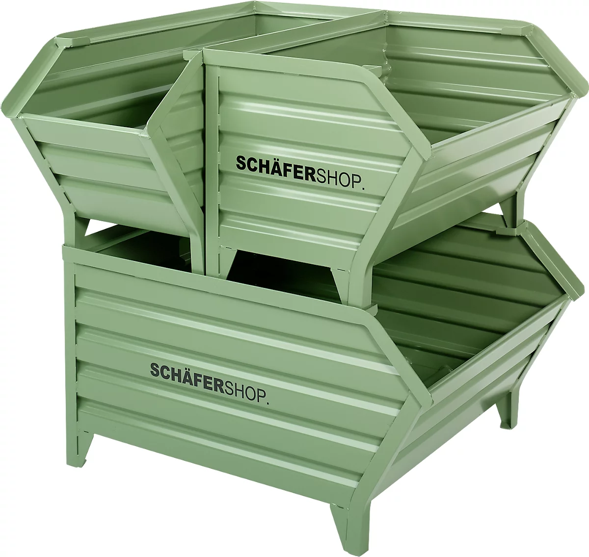 Schäfer Shop Select Transport- Und Stapelbehälter, B 1010 X T 520 X H 610 Mm, Resedagrün RAL 6011, Bis 800 Kg 4 Schäfer Shop Select Transport- Und Stapelbehälter, B 1010 X T 520 X H 610 Mm, Resedagrün RAL 6011, Bis 800 Kg – Bild 4