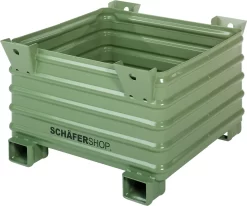 Schäfer Shop Select Transport- Und Stapelbehälter, Mit Gabeltaschen, B 1200 X T 1150 X H 685 Mm, Resedagrün RAL 6011, Bis 2000 Kg