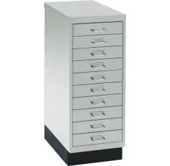 Schubladenschrank DIN A4, Mit 10 Schubladen, 675 Mm Hoch, Lichtgrau