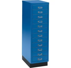 Schubladenschrank DIN A4, Mit 12 Schubladen, 940 Mm Hoch, Enzianblau