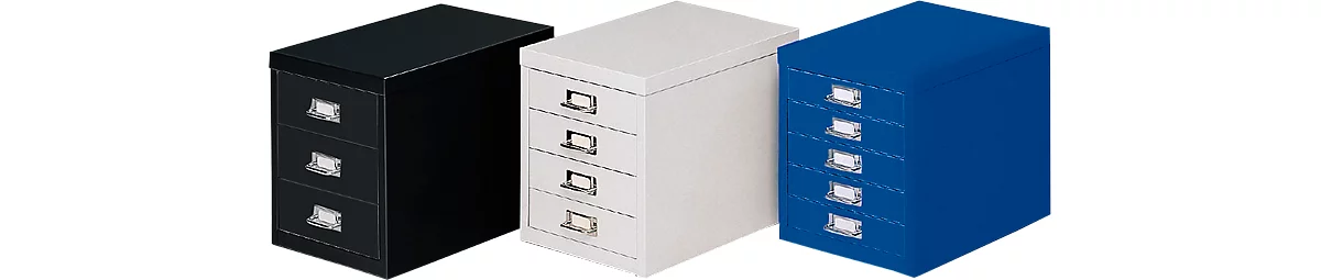 Schubladenschrank DIN A4, Mit 15 Schubladen, 940 Mm Hoch, Enzianblau 2 Schubladenschrank DIN A4, Mit 15 Schubladen, 940 Mm Hoch, Enzianblau – Bild 2