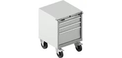 Schubladenschrank Mit Rollen WSK 27-27, 4 Schübe, Bis 75 Kg, B 564 X T 572 X H 770 Mm, Lichtgrau/lichtgrau