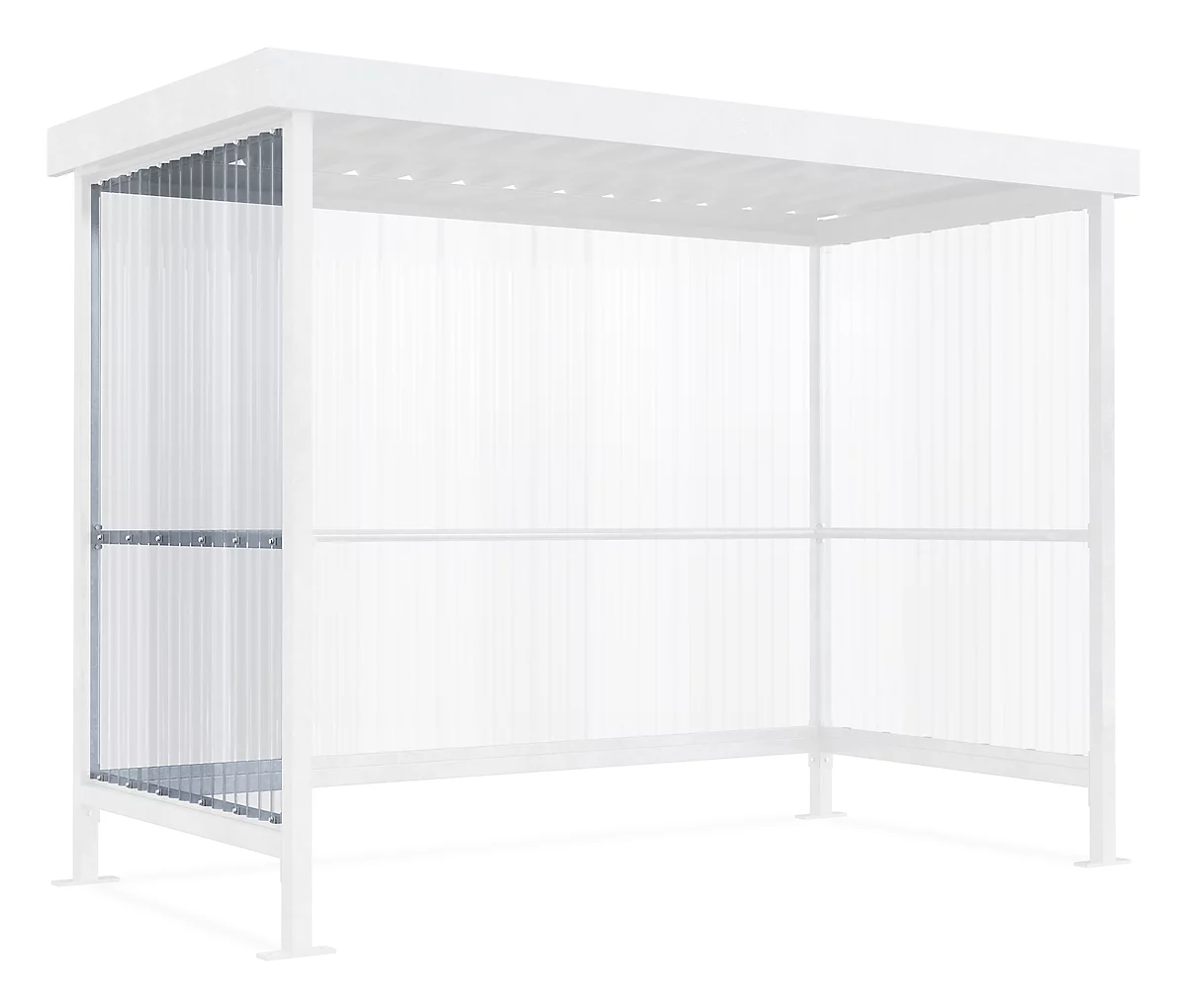 Seitenwand Für Raucherunterstand WSM Jena, Anlehn-Bügel, Gestell Verzinkt 2 Seitenwand Für Raucherunterstand WSM Jena, Anlehn-Bügel, Gestell Verzinkt – Bild 2