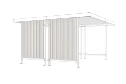 Seitenwand, Für Überdachungssystem Modell Leipzig, T 4400 Mm, Grauweiß RAL 9002