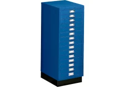 SSI Schubladenschrank DIN A3, 15 Schübe, 940 Mm Hoch, Enzianblau