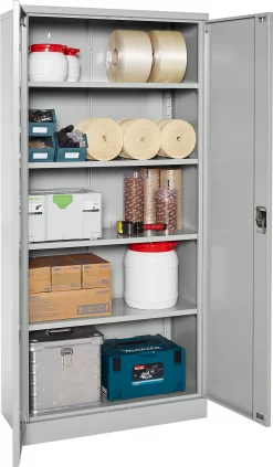 Stahlschrank, B 916 X T 422 X H 1950 Mm, Lichtgrau RAL 7035 -Lager und Betriebslager stahlschrank b 916 x t 422 x h 1950 mm lichtgrau ral 7035 img SI 310950 J cut