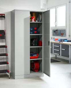 Stahlschrank, B 916 X T 422 X H 1950 Mm, Lichtgrau RAL 7035 -Lager und Betriebslager stahlschrank b 916 x t 422 x h 1950 mm lichtgrau ral 7035 img SI 310950 Y