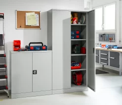 Stahlschrank, B 916 X T 422 X H 1950 Mm, Lichtgrau RAL 7035 -Lager und Betriebslager stahlschrank b 916 x t 422 x h 1950 mm lichtgrau ral 7035 img SI 310950 Z