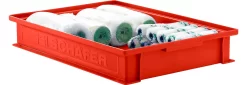 Stapelkasten Serie 14/6-2F, Aus Polypropylen, Mit Griffmulde, Inhalt 8 L, Rot