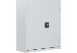 TOP FIX-Regalschrank, 780 Mm Hoch, 6 Böden, Ohne Kästen, Mit Türen, Lichtgrau