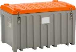 Transport- Und Pritschenbox CEMO CEMbox 400, Polyethylen, 400 L, L 1200 X B 790 X H 750 Mm, Stapelbar, Grau/orange