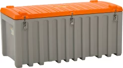 Transport- Und Pritschenbox CEMO CEMbox 750, Polyethylen, 750 L, L 1700 X B 840 X H 800 Mm, Stapelbar, Mit Seitentür, Grau/orange