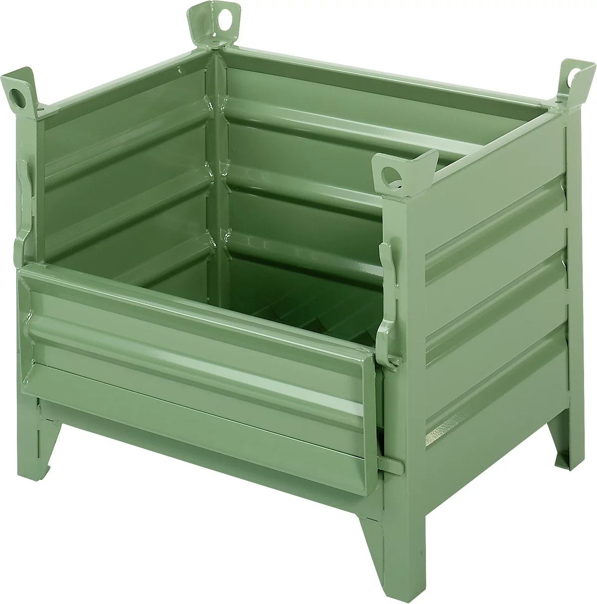 Transport- Und Stapelbehälter Schäfer Shop Select, Mit Klappe, B 1050 X T 850 X H 670 Mm, Lackiert, Resedagrün, 2 Transport- Und Stapelbehälter Schäfer Shop Select, Mit Klappe, B 1050 X T 850 X H 670 Mm, Lackiert, Resedagrün, – Bild 2