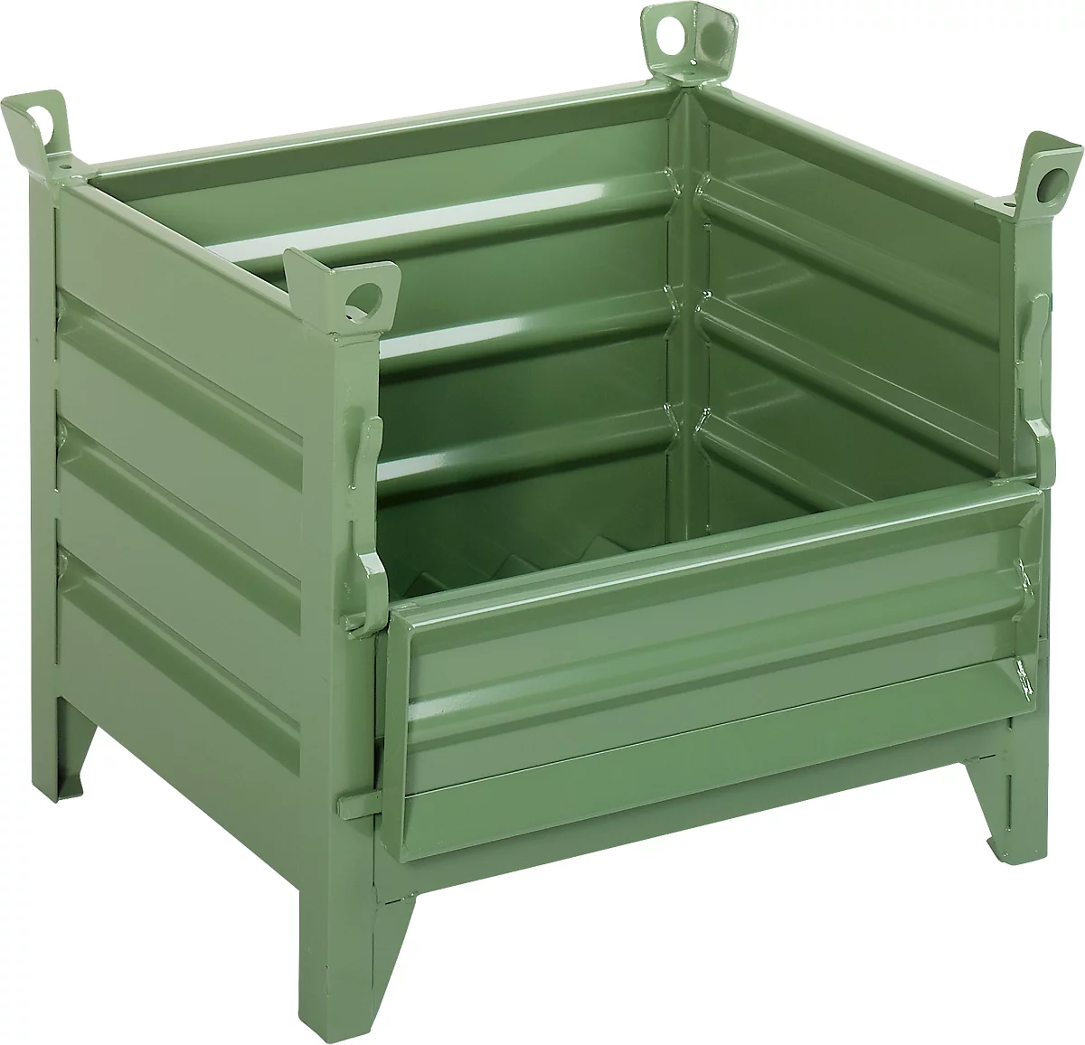 Transport- Und Stapelbehälter Schäfer Shop Select, Mit Klappe, B 1050 X T 850 X H 670 Mm, Lackiert, Resedagrün, 4 Transport- Und Stapelbehälter Schäfer Shop Select, Mit Klappe, B 1050 X T 850 X H 670 Mm, Lackiert, Resedagrün, – Bild 4