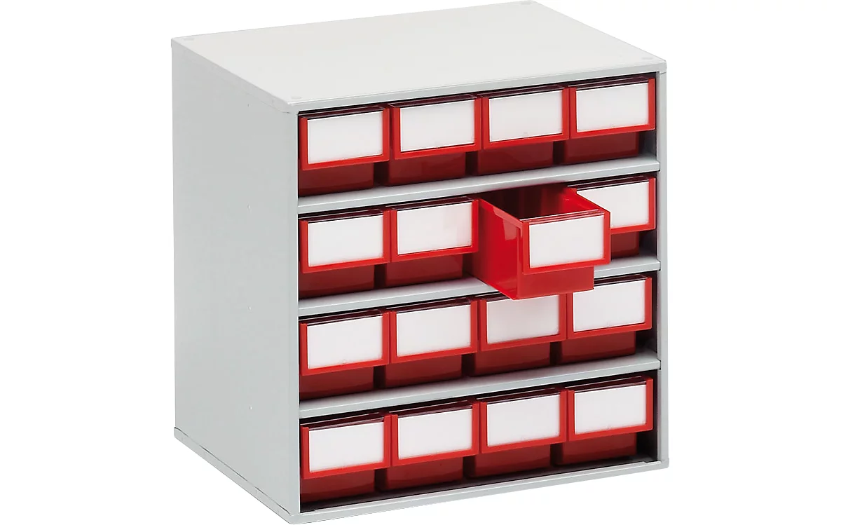 TRESTOn Schubladenmagazin 1630, 16 Schubladen, T 300 Mm, Rot 1 TRESTOn Schubladenmagazin 1630, 16 Schubladen, T 300 Mm, Rot