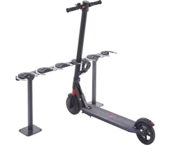 Tretrollerständer, 1-seitig, 6 Einstellplätze, Mit Diebstahlschutz, B 1060 X T 175 X H 500 Mm, Stahl Pulverbeschichtet, Anthrazit-schwarz, Zum Aufdübeln -Lager und Betriebslager tretrollerstaender 1 seitig 6 einstellplaetze mit diebstahlschutz b 1060 x t 175 x h 500 mm stahl pulverbeschichtet anthrazit schwarz zum aufduebeln img SI 125693 B cut