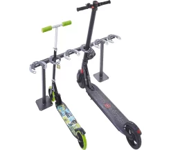 Tretrollerständer, 1-seitig, 6 Einstellplätze, Mit Diebstahlschutz, B 1060 X T 175 X H 500 Mm, Stahl Pulverbeschichtet, Anthrazit-schwarz, Zum Aufdübeln -Lager und Betriebslager tretrollerstaender 1 seitig 6 einstellplaetze mit diebstahlschutz b 1060 x t 175 x h 500 mm stahl pulverbeschichtet anthrazit schwarz zum aufduebeln img SI 125693 C cut