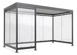 Überdachungssystem Köln K4 C/b, Fertig Montiert, Anthrazitgrau