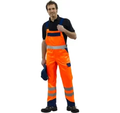 Warnschutz-Latzhose Orange/blau Gr.44
