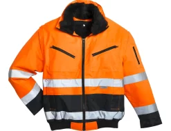 Warnschutz-Pilotjacke, Orange/blau, Gr. M