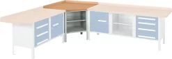Werkbank-Ecklösung Schäfer Shop Select PWi 75, Mitteldichte Faserplatte (MDF), Bis 750 Kg, B 1095 X T 1095 X H 838 Mm, Lichtgrau