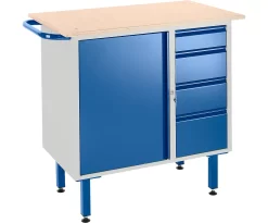 Werkbank Mit Schrank, 4 Schubladen Und Stellfüßen
