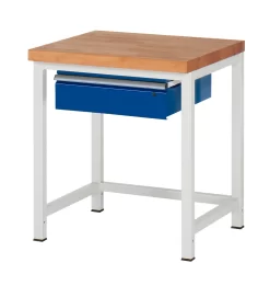 Werkbank Serie 8000, Stationär, Mit Hängeschublade, B 750 X T 700 X H 840 – 1040 Mm